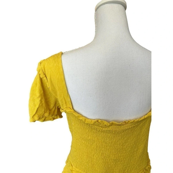 Line and Dot Elena Blouse Yellow Ruffle Smocked Back - Picture 11 of 11